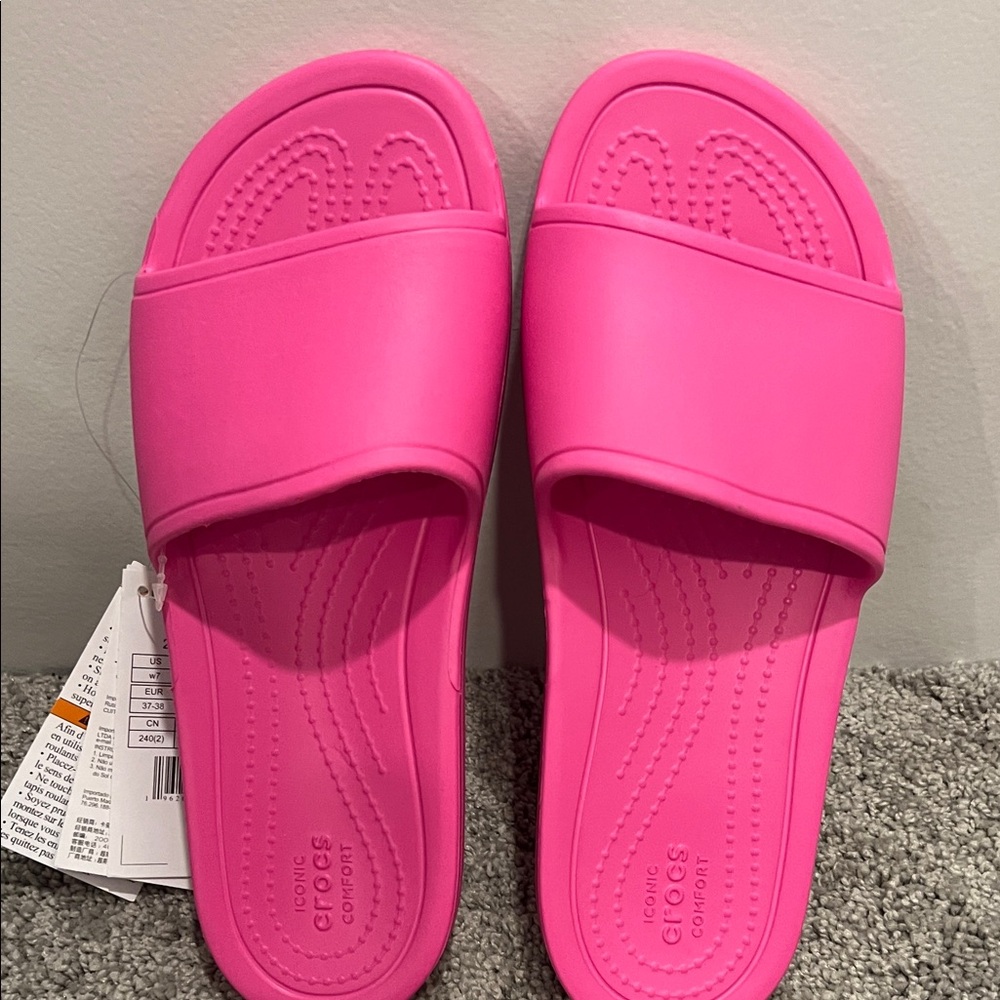 CROCS Kandee Slide- Pink Women's Sandals size 7 - Picture 4 of 15